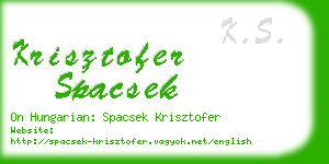 krisztofer spacsek business card